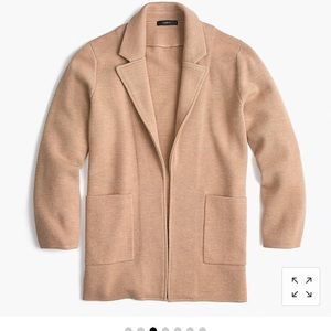 JCrew Sophie Open-Front Sweater-Blazer HTHR Khaki